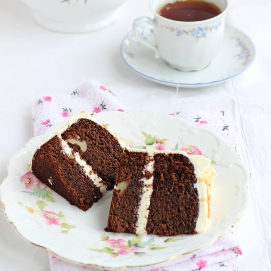 Chocolate Date Walnut Cake