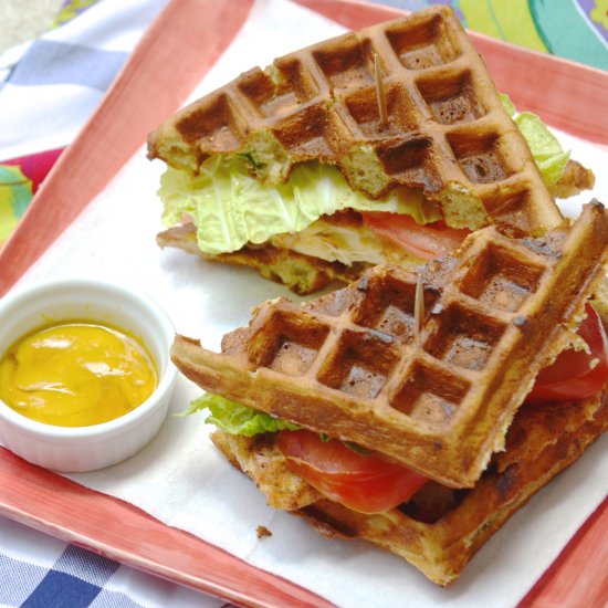 Chicken waffle sandwich