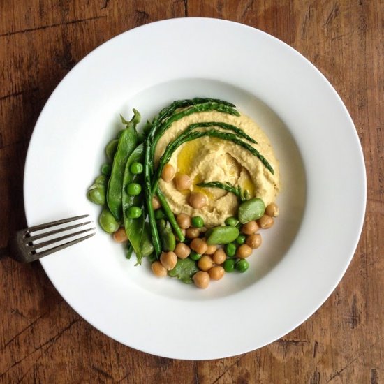 Orange hummus with beans