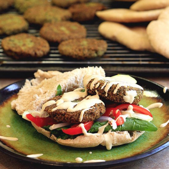 Veggie Loaded Falafel Sandwich