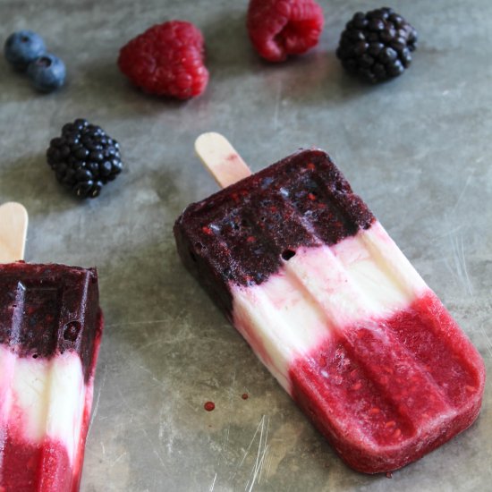 Red White & Blue Yogurt Popsicles