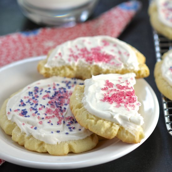 Big Frosted Holiday Sugar Cookies