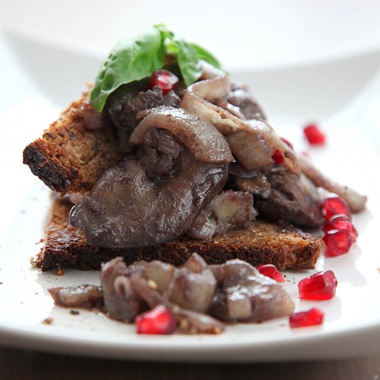 Liver with a Pomegrenade on Toast