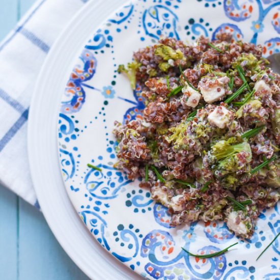 Red Quinoa Broccoli Salad