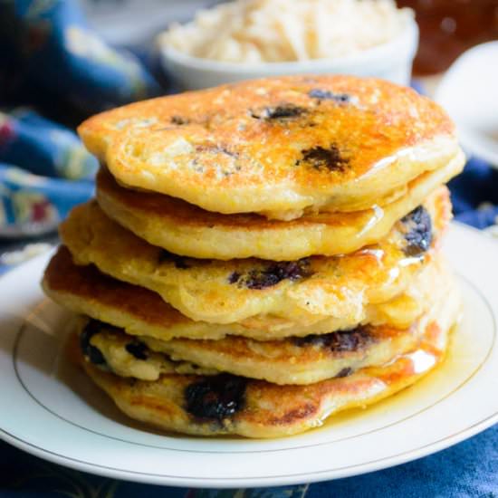 Blueberry Cheddar Cornbread Pancake