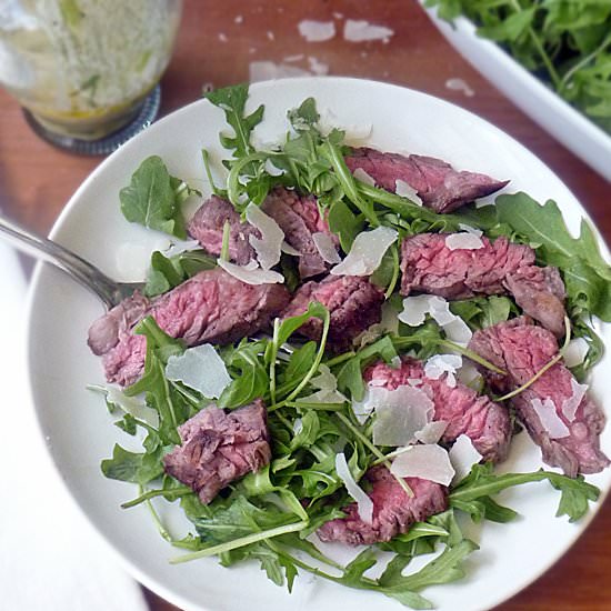 Grilled Steak with Arugula Salad