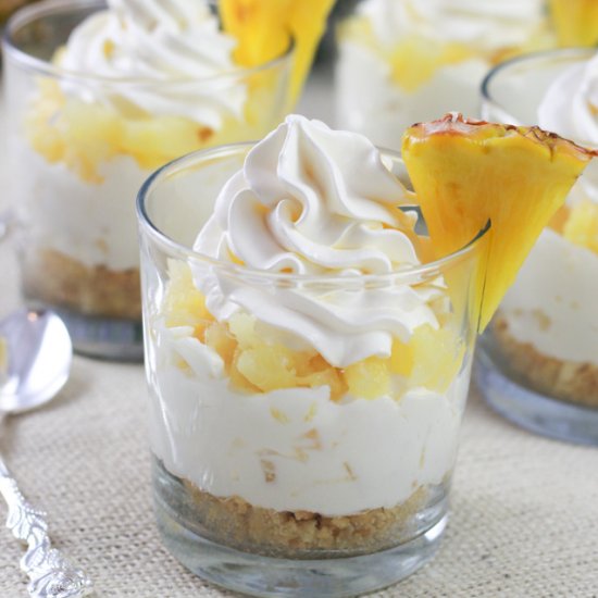 No-Bake Pineapple Cheesecakes