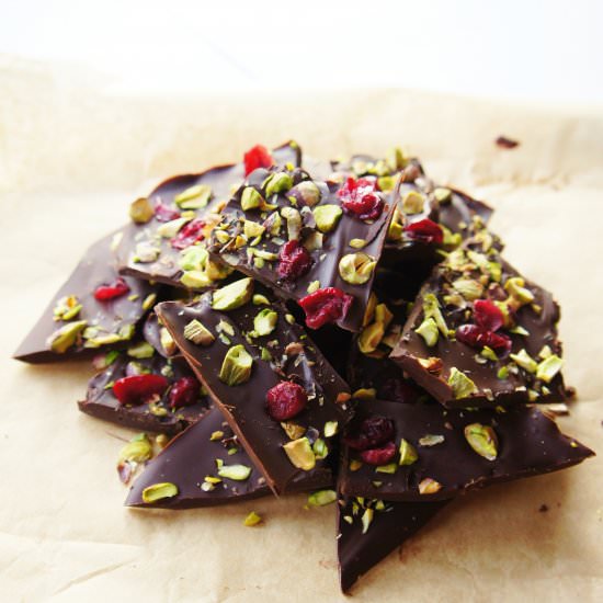 Cranberry & Pistachio Choc Bark