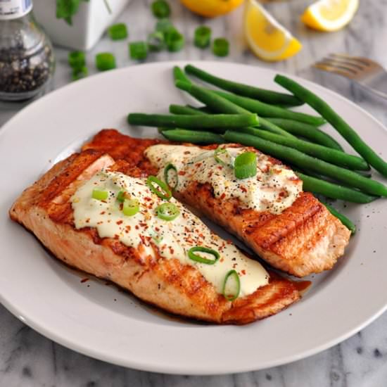 Grilled Salmon Fillets with Wasabi