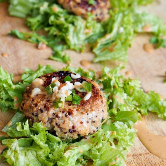 Asian Quinoa Pork Burgers