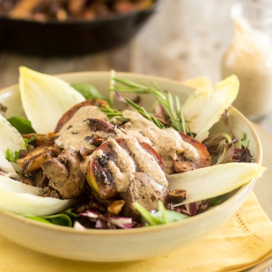 Warm Chicken Liver and Apple Salad