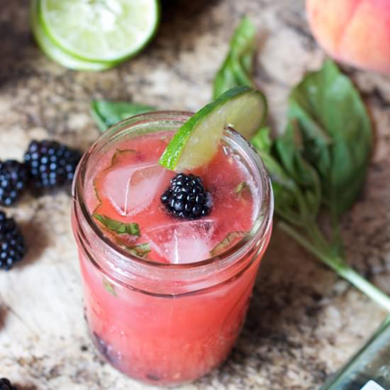 Peach Blackberry Basil Daiquiri