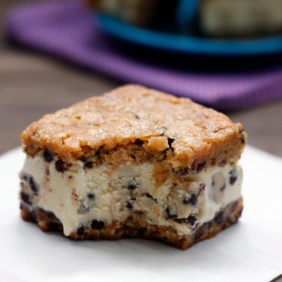 Cookie dough ice cream sandwiches