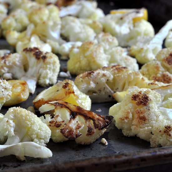 Lemon Garlic Roasted Cauliflower