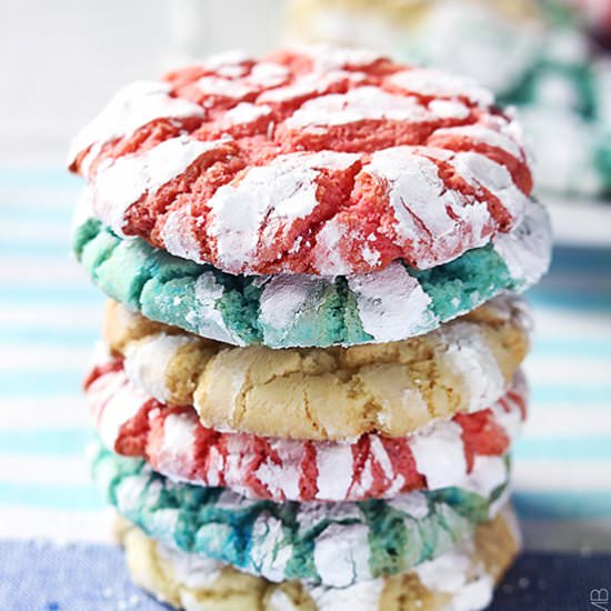 Patriotic Crinkle Cookies