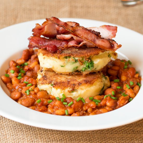 Bubble and Squeak with Smoky Beans