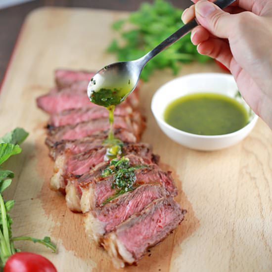 New York Strip Steak & Chimichurri