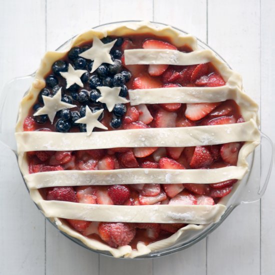 Berry + Balsamic Patriotic Pie