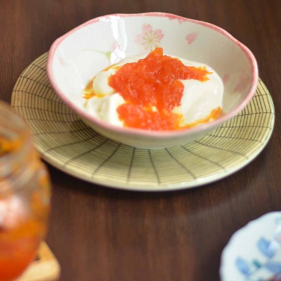 Carrot Marmalade on Greek Yogurt