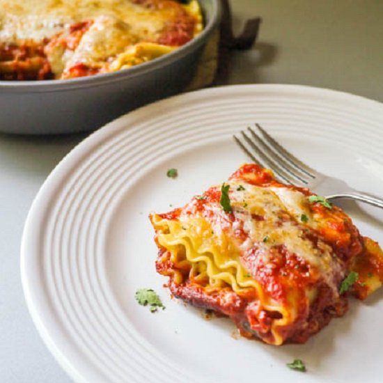 Sweet Potato Pesto Lasagna Rolls