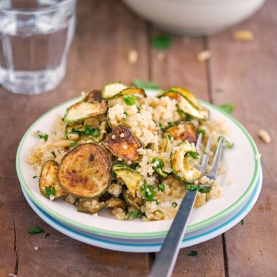 Zucchini Chip, Mint & Quinoa Salad