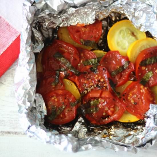 Grilled Zucchini and Tomato Packets