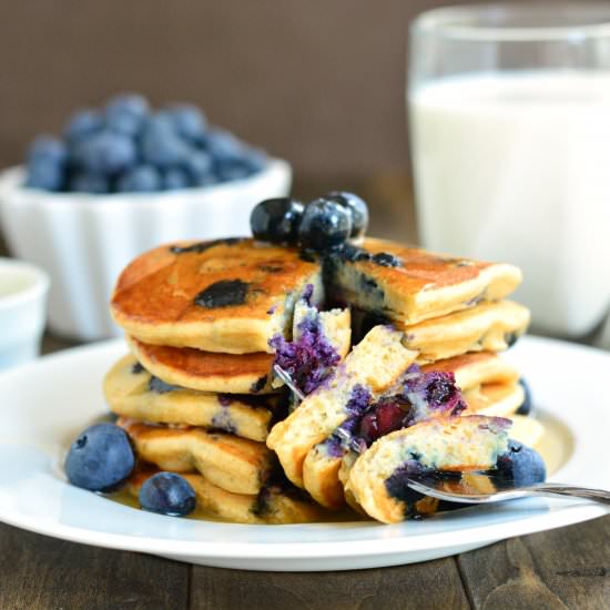 Blueberry Whole Wheat Pancakes