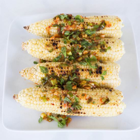 Spicy Grilled Corn with Green Onion