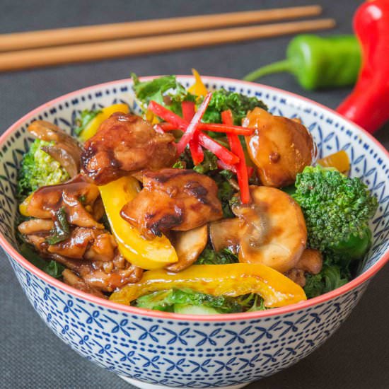 Sticky Chicken Stir Fry