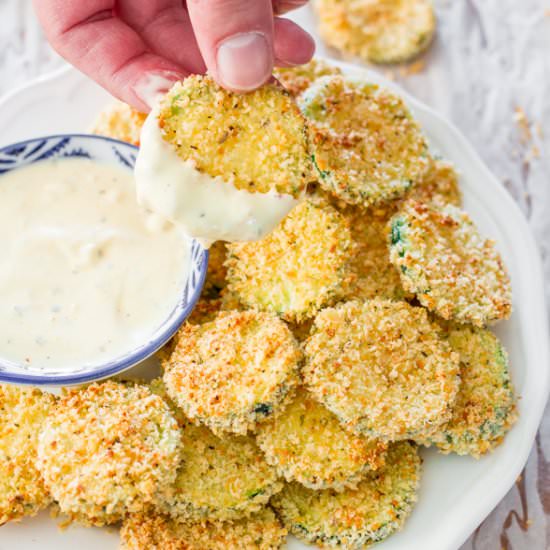 Baked Parmesan Zucchini Crisps