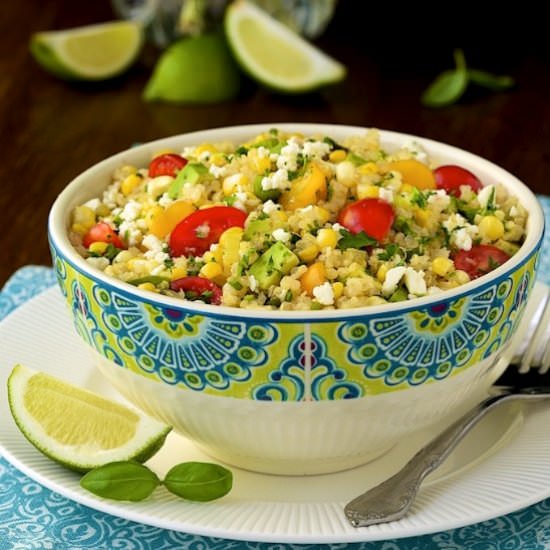 Fresh Corn & Avocado Quinoa Salad