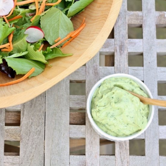 Spring Salad with Avocado Dressing