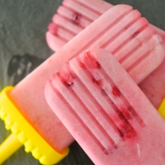 Honeydew + Raspberry Smoothie Pops