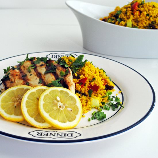 Grilled Lemon Chicken with Couscous