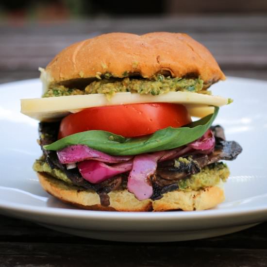 Portobello Burgers With Green Olive