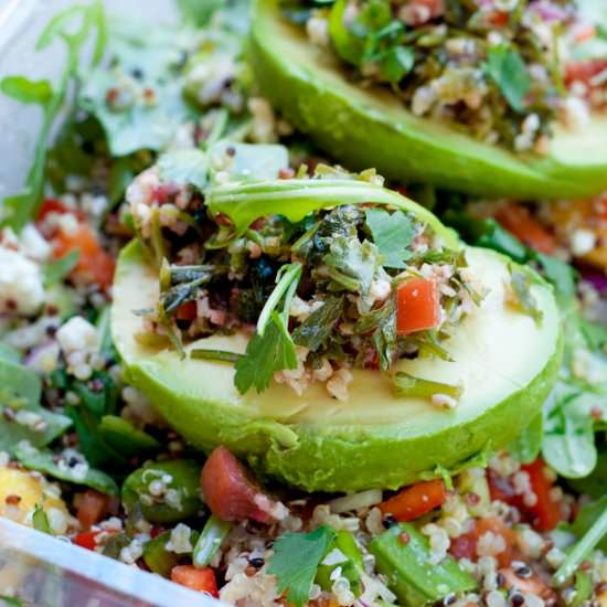 Tabbouleh Salad-Stuffed Avocados