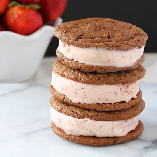 Strawberry Ice Cream Sandwich