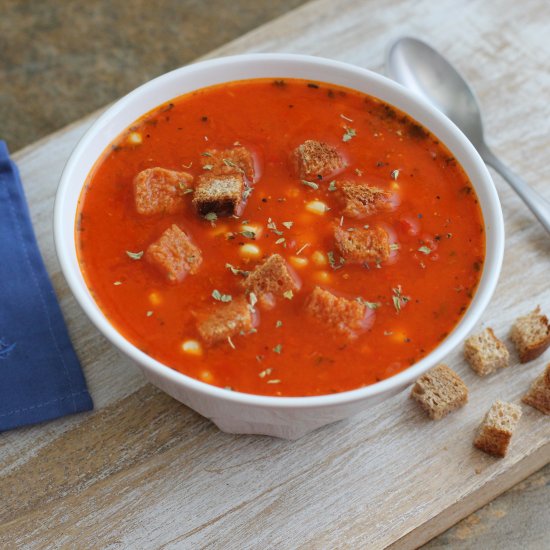 Roasted Red Pepper and Corn Soup