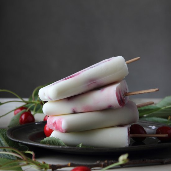 Coconut Cherry Honey Popsicle