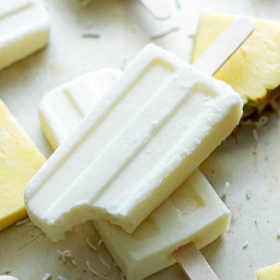 Coconut Pineapple Yogurt Pops