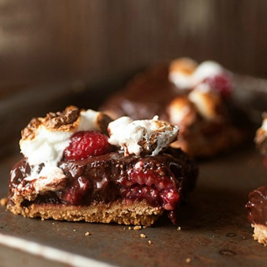 Raspberry S’mores Pudding Bars