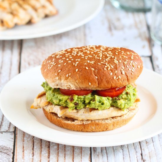 Grilled chicken burgers