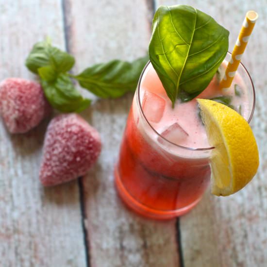 Fresh Strawberry Basil Lemonade