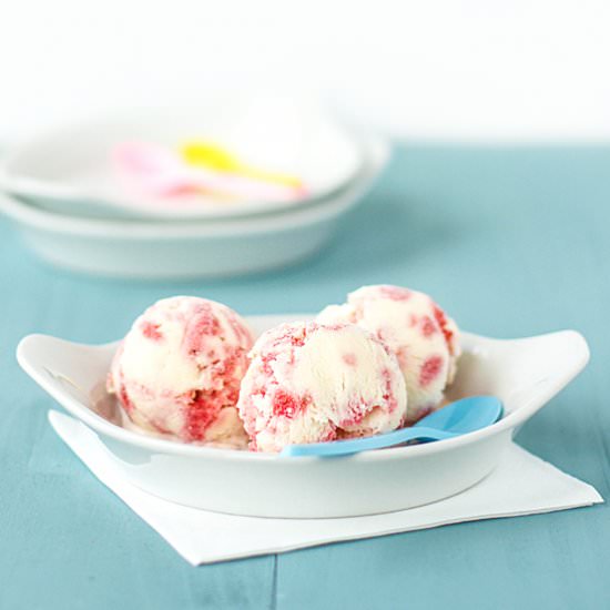 Strawberry sour cream gelato