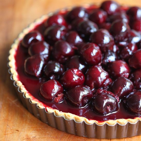 Chocolate cherry tart