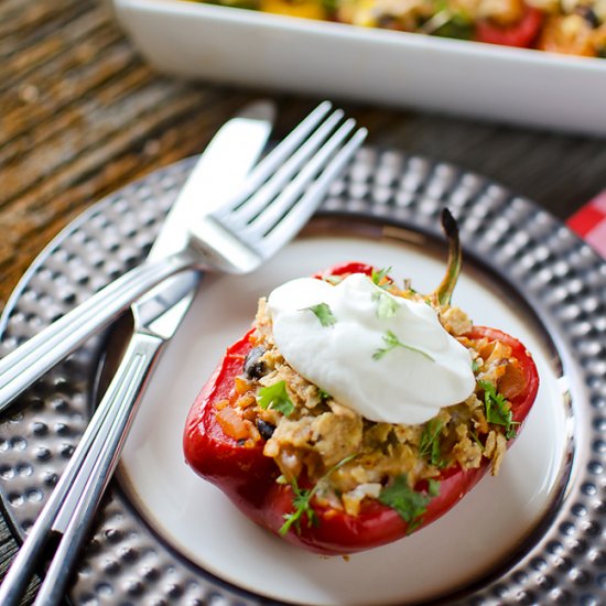 Chipotle Chicken Stuffed Peppers