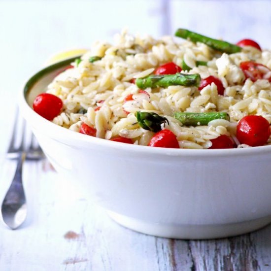 Summer Orzo Salad with Asparagus