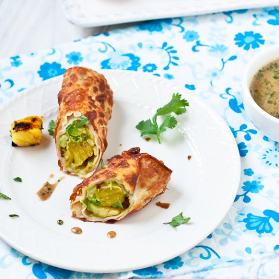 Avocado Grilled Pineapple Eggrolls