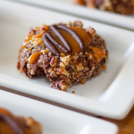 Chocolate Pecan Caramel Cookies