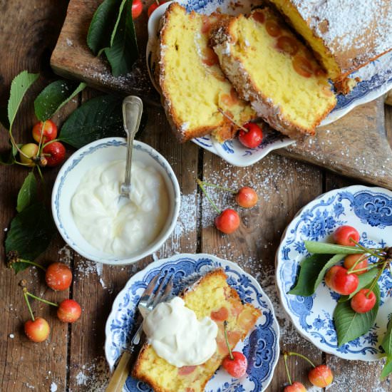 Fresh Cherry Loaf Cake